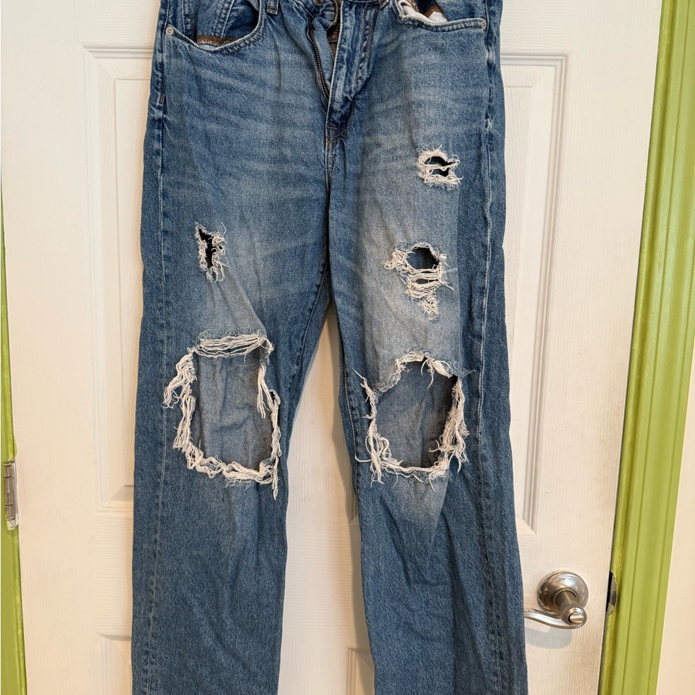 Aeropostale Relaxed Fit Distressed Blue Jeans size 6